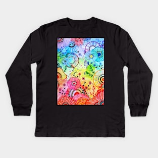 Watercolor doodle Kids Long Sleeve T-Shirt